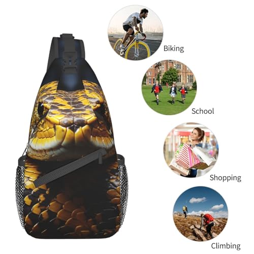 Bolso Sling Bag cruzado estampado serpiente amarillo miniatura 7