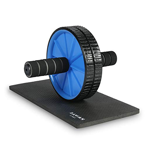 RAVIAN Ab Roller - Rodillo de rueda abdominal con mango liso y rodillera, bauchroller, bauchtrainer Gym Training tool, bauchmuskeltrainer para Body Fitness en casa