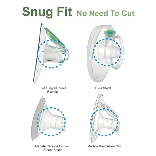 Image of Maymom 15&17mm Flange Insert Compatible with Elvie Single /Double Electric, Elvie Stride 24mm Wearable Cup, Not Original Elvie Stride Replacement Pump Parts