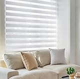 SHECUTE Cordless Zebra Blinds for Windows, Light Filtering Cordless Zebra Shades, Room Darkening Win