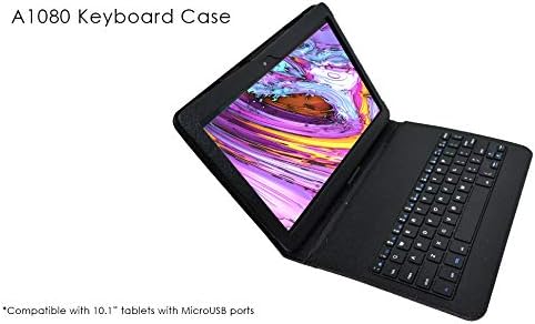 Azpen A1080KB keyboard case with tablet inserted and keyboard connected