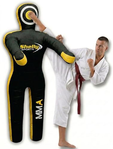 Shelly MMA Dummy Judo Grappling Dummy Punching Bag Brazilian BJJ JIU Jitsu Standing Position Dummy Wrestling Martial Arts Boxing Karate Training Dummies - Canvas - UNFILLED