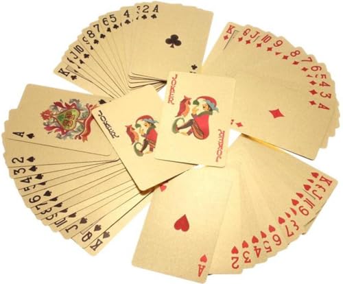 Spielkarten - Karten - Gold -gepflegtes Spielkarten - Wasser -Repellent und Faltenresistent - Pokerkarten - Chic Card Game - Kartenspiel - Karten