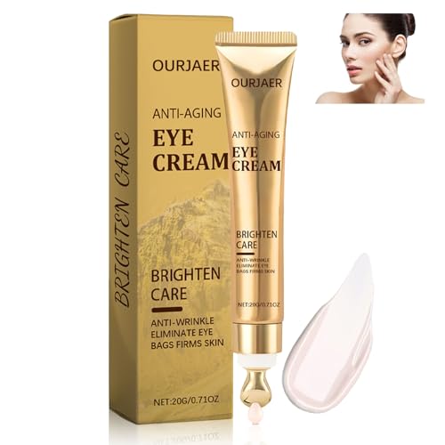 Cafeína Crema Contorno de Ojos Mujer, Crema Contorno de Ojos con Cafeína, Contorno de Ojos Anti-Arrugas, Crema Anti-Edad para Mujeres y Hombres Todo Tipo de Piel, 20g