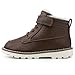 HOMEHOT Boys Fashion Boots High Top Sneakers Faux Leather with Fur (toddller/littile kids) color brown size 1