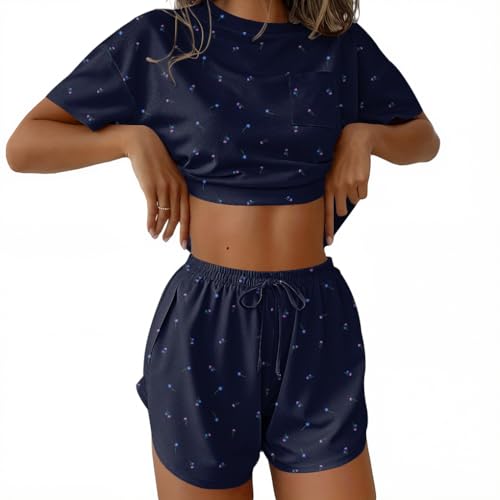Image of Ekouaer Womens Pajama Sets Sexy Lounge Sets Side Split Short Pj Sets Cute Pjs 2 Piece Comfy Sleepwear Loungewear