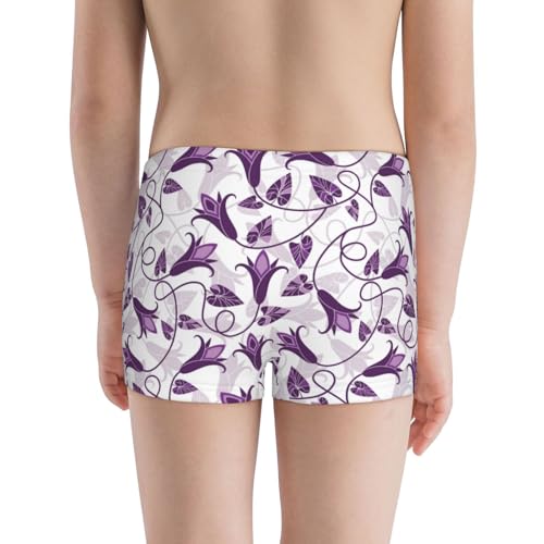 Boys' Cotton Boxer Brief Soft Underwear-Violets Flowers3
