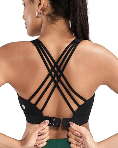 Image of RUNNING GIRL Sports Bras for Women,Crisscross Back High Impact Sports Bra with Hook Closure Workout Supportive Bra