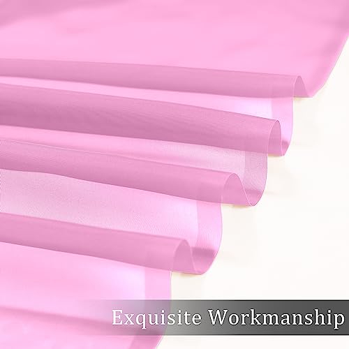 Image of OWENIE Sheer Curtains Light Pink, Sheer Curtains 63 inches Length 2 Panels Set, Rod Pocket Voile Fimly Sheer Drapes for Living Room /Bedroom, 2pcs, Each 42 inch W x 84 inch L
