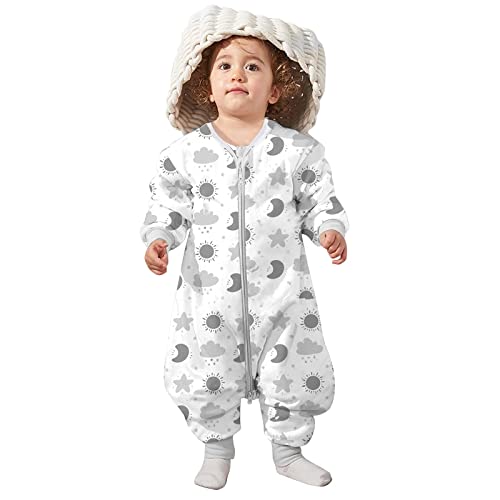 Lictin Saco de Dormir con Pies y Manga 2.0TOG-Saco de Dormir para Bebés,Saco de Dormir Bebe Niños con Mangas Extraíbles, Saco de Dormir Bebé Invierno de Material para 36-54 Meses（85-105 cm）