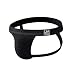 Produktbild JOCKMAIL Herren Slips Suspensorium Sanft Herren Sportlich Suspensorium Sport Unterwäsche Slip Sportlich Jocks (M, Schwarz)