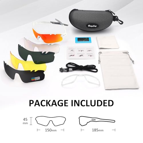 Image of BangLong Polarized UV400 Sports Sunglasses with 5 Lenses for Men Women