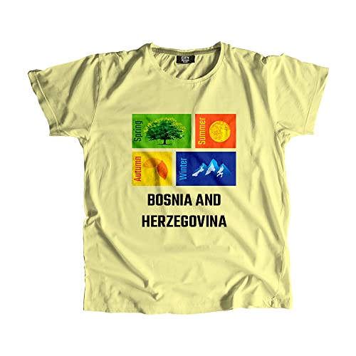 T-shirt Bosnie-Herzégovine premium jaune beurre finitions haut de gamme
