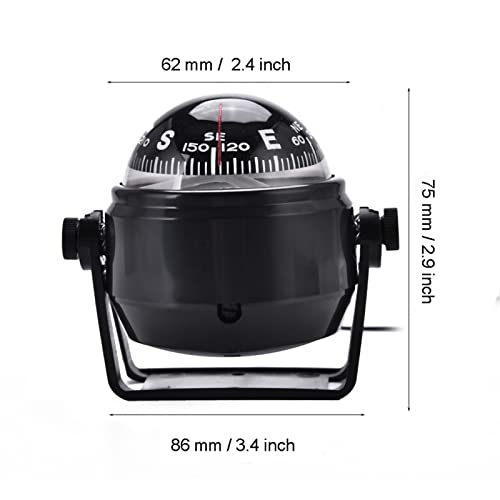 Brújula para Auto y Barco, Montaje Ajustable, LED miniatura 3