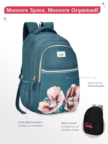 Image of Genie 19 inch Laptop Backpack for Women & Girls | Spacious Office, College & Travel Bag | Water Resistant, Multi-Compartment with Padded Laptop Sleeve