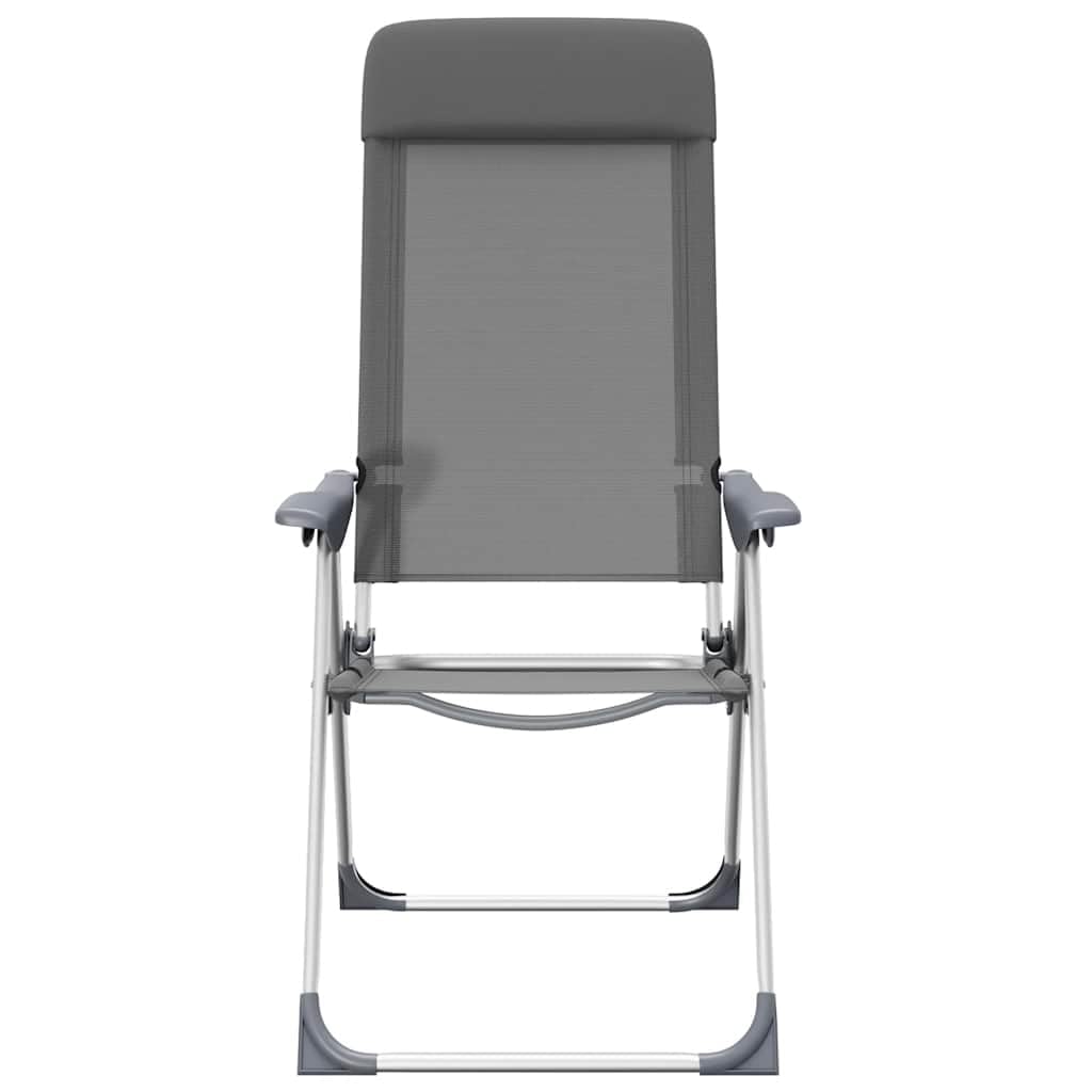 Set di 2 sedie da campeggio pieghevoli, in alluminio, per esterni, giardino, spiaggia, campeggio, con schienale regolabile e poggiatesta imbottito, per viaggi, pesca, picnic e trekking