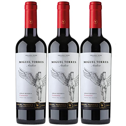 Miguel Torres Andica Carmenere Gran Reserva Rotwein Wein Trocken Chile I Versanel Paket (3 x 0,75l)