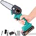 Produktbild Cordless Chainsaw | Mini 4-Zoll Kabellose Elektrische Protable Kettensäge, Einstellbare Schnittgeschwindigkeit Für Holzschnitt, Baumschnitt Und Garten, Wiederaufladbare Batterie & Ladegerät Enthalten