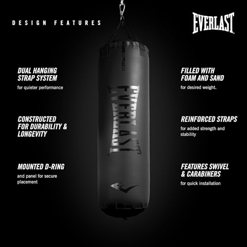 image for Everlast Elite 2 Heavy Bag with Universal Punching Bag Hanger, Quiet S