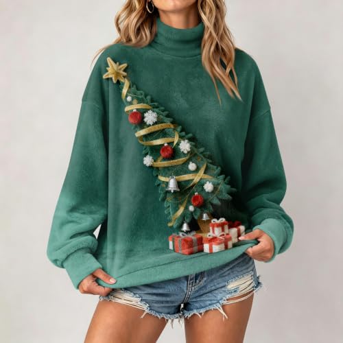 Christmas Sweatshirts for Women Casual Funny Oversized Long Sleeve Pullover - image 5
