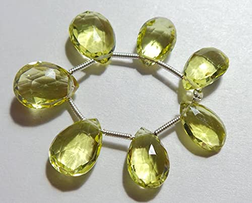 Quartz citron vert naturel perles facettées poire pour bijoux haut de gamme