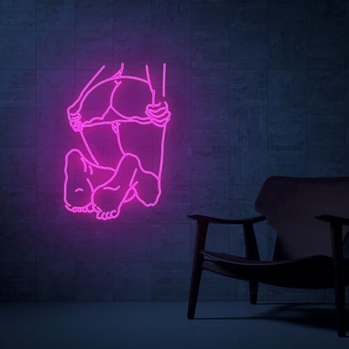 Image of Lady Neon Signs for Wall Decor 20 inches Led Sexy Women Sliding Panty Lights Sign Bedroom Bar Club Game Room Man Cave Bar Wall Art Gift