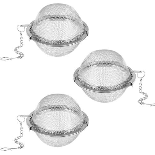 HYFZOD 3PCS Filtre Infuseur Passe Boule, Boule a The, Infuseur Thé, Thés passoires à thé en forme de boule – Cuillère en maille d'acier inoxydable pour feuilles herbes filtre fruits