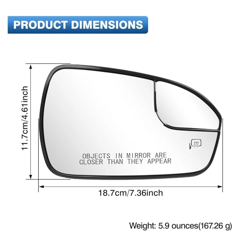 Lentille rétroviseur en verre chauffant Ford Fusion 2013-2020 DS7Z17K707B miroir de recul