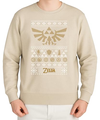 Zelda Triforce Christmas – Vêtements de Noël festifs, idée cadeau, joyeux Noël, design de Noël, Père Noël, pull d'hiver, Pierre naturelle, M