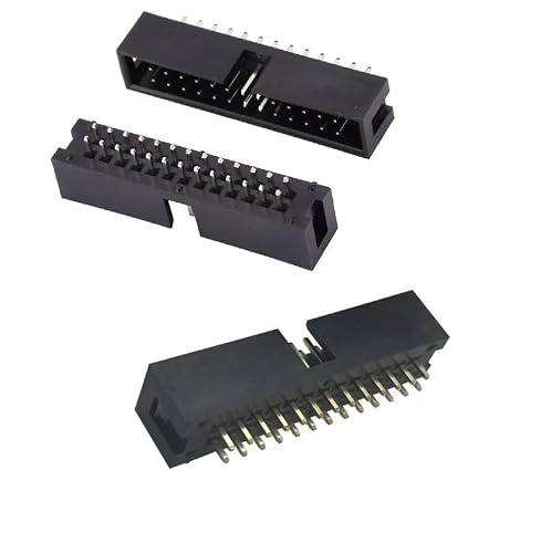 24 Pieces 2x13 Dual Row 26 Pin Straight Box Header Connector IDC Male for Dual Row Receptacle Pitch 2.54mm for PCB Electronic Projects, Flat Ribbon Cables. (24pcs/26pin 2.54 mm Male Socket Terminal) - Thumbnail 4