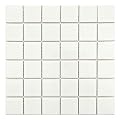 2" x 2" Essential White Matte Finish Ceramic Mosaic Tile on mesh Mount