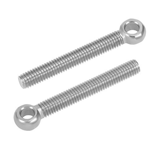 Image of uxcell M8 x 60mm Machinery Shoulder Swing Lifting Eye Bolt 304 Stainless Steel Metric Thread 2pcs