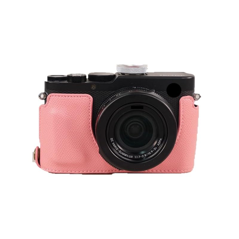 Etui na aparat różowa skóra PU antypoślizgowa ochronna połowa korpusu obudowa bazowa obudowa do kompaktowego aparatu cyfrowego Leica D-Lux 8