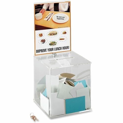 Safco 4234CL Large Acrylic Collection Boxes, Clear