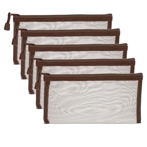 PATIKIL B6���b�V���t�@�X�i�[�|�[�`�o�b�O 5���胁�b�V���o�b�O�t�@�X�i�[�t���v���X�`�b�N���[�|�P�b�g �t�@�C���r�[�Y�I�t�B�X�ƒ�p�i�𐮗����邽�߂� 11.5x23cm ���F