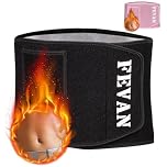 FEVAN Fascia Addominale in Neoprene per Uomo e Donna - Pancera con Velcro Regolabile - Nero (S/M)
