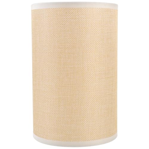 TOBBOMEY Pantalla Redonda de Tela para Lámpara de Mesa, Tamaño Pequeño en Beige, Material Textil Duradero, Accesorio para Portalámparas E27, Uso en Dormitorio y Sala de Estar Luz Cálida