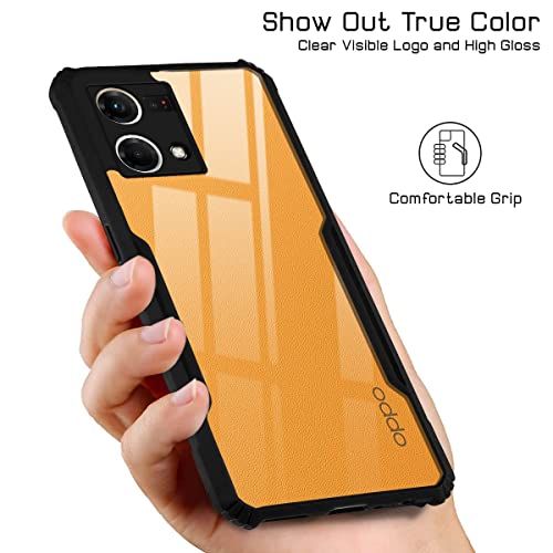 Image of Jkobi Back Cover Case for Oppo Reno7 | Reno 7 4G (Crystal Glass Back | Camera Protection | Shockproof Bumpers | Professional Black)