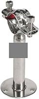 Vista 2 de 32mm 304 Stainless Steel Pipe Clamp Clip Support bracket with base plate Pole Length 100mm