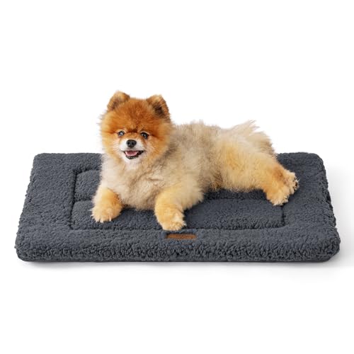 ペットクッション 犬ベッド 猫ベッド 犬クッション 洗える 高密度スポンジ 滑り止め お手入れ便利 通年 中型犬/小型犬用/猫用 ケージと一緒に使用可能 (ダークグレー, 60*45cm)