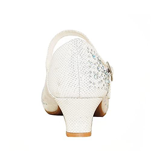 TRENDSUP Kids Sparkling Mary Jane Rhinestone Glitter Formal Dress Low Heel Pumps3