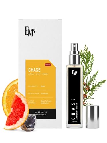 Image of EM5 Chase Perfume for Men | Citrus Woody Spicy Fragrance | Eau de Parfum Spray | Luxury Gift for Him | 15 ml