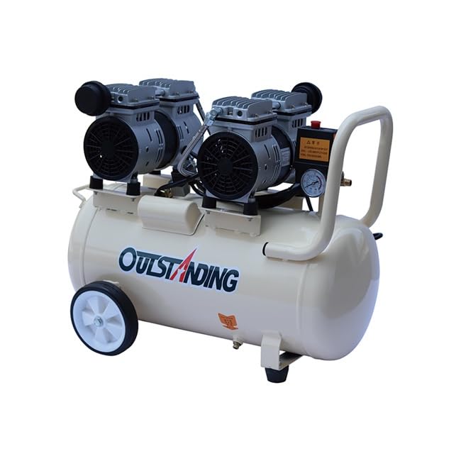 Compresseur d'Air Silencieux Sans Huile Outstanding OTS550W x2 50L 1100W 7 Bar Débit 80L/min 220V Atelier
