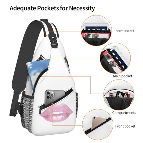 Eyelash Lip White Stylish Men'S Messenger Bag - Durable Polyester, Huge Capacity & Adjustable Strap4