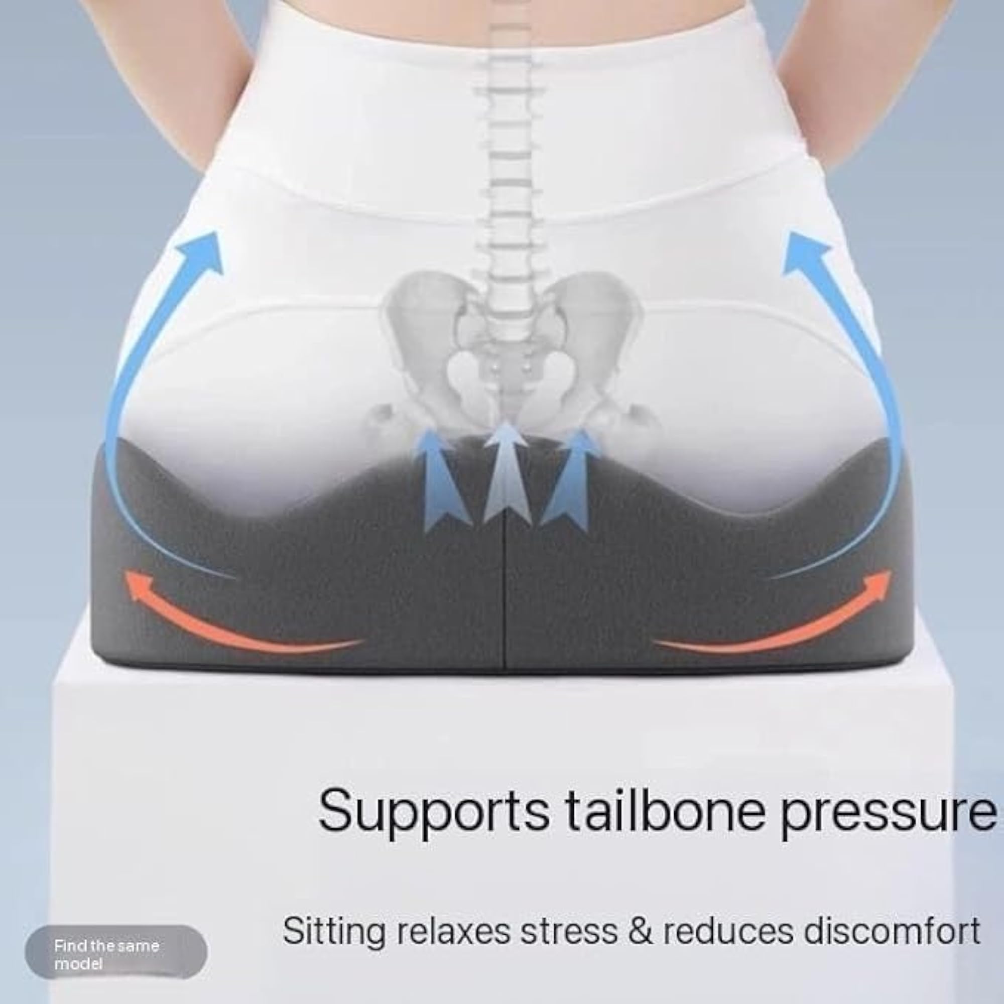Memory Foam Coccyx Chair Pads for Back Pain Relief