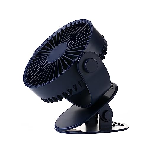 RYBOOL USB Rechargeable Office Desktop Clip Fan Portable Mini Electric Fan (Color : Black)
