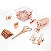 Gutyble Rosegold Office Supplies Set,Package Contains Stapler,Tape Dispenser,Staple Remover,Scissors,Binder Clips,Paper Clips,Push Pins and 1000pcs Staples.Acrylic Office Desk Accessories Kits
