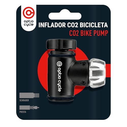 Inflador CO2 Bicicleta – Bomba CO2 Bicicleta | Valvula CO2 Bici para Hinchar Ruedas Rápido | Compatible Presta y Schrader para Bicicletas Carretera, BMX, E-Bike