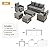 GYUTEI 6 Piece Outdoor Patio Funiture Set,Outdoor Sectional Recliner Sofa Modern High Back Wicker Seating with 2 Ottomans,All Weather Cushions and Storage Table (Grey)