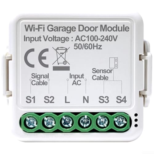 Smart Garage Door Switch, WiFi Enabled Remote Control For Smart Life For Tuya App con avvisi in tempo reale Apriporta per accesso auto